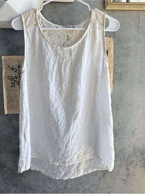 Women's White Lace-Back Sleeveless Camisole
